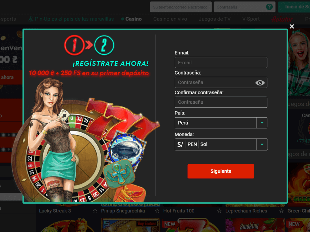 Registro Pin Up Casino
